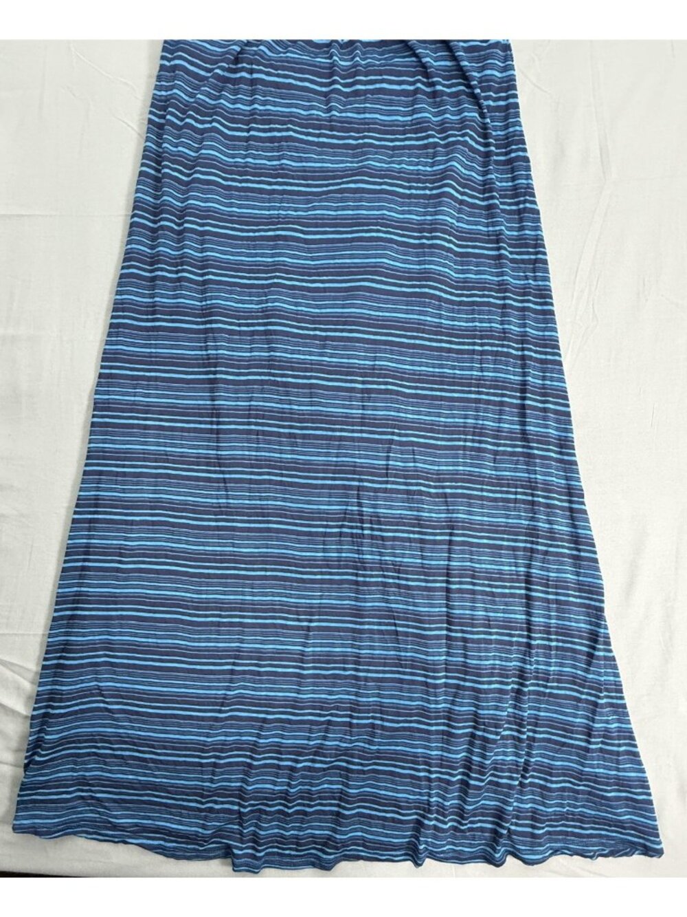 LC Lauren Conrad Blue Striped Racerback Maxi Dress Womens M Boho Coastal Resort - Picture 3 of 11